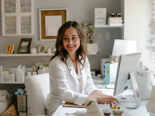 Una estudiante estudia los contenidos del diplomado de nutrición pediátrica